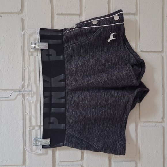 Pink Black/Gray Heathered Button Detail Mini Shorts. NWOT - Picture 1 of 8